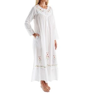 La Cera Long Sleeve Long Nightgown