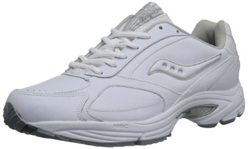 Saucony Men’s Grid Omni Walking Shoe,White/Silver,8 W