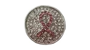 Snap Charming Crystal Pink Ribbon